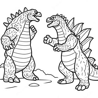 Epik Godzilla Vs Canavar Boyama Sayfasi Boyama Sayfaları